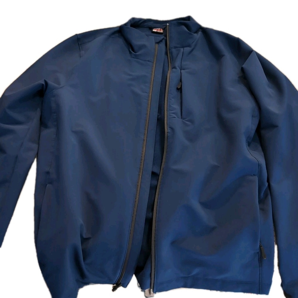 32 Degrees Heat Men's Size L Long Sleeve Navy Blue Pockets In & Out Plus One Zip